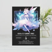 Fantasy Happy Fairy Birthday Einladung (Stehend Vorderseite)