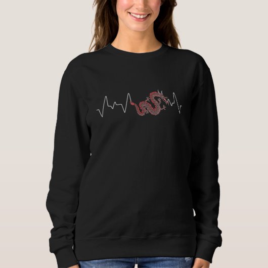 Fantasy Heartbeat Mythische Kreatur Asien Chinesis Sweatshirt (Vorderseite)