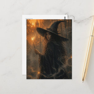 Fantasy-Hexe Postkarte