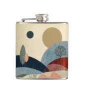 Fantasy Hills Landschaft Flachmann (Vorderseite)