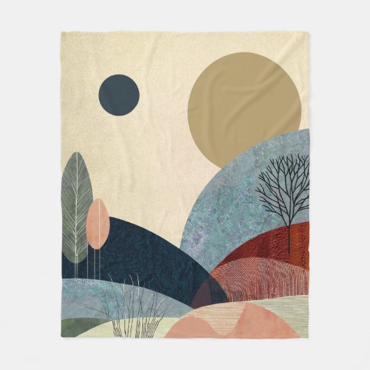 Fantasy Hills Landschaft Fleecedecke (Vorderseite)