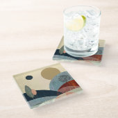 Fantasy Hills Landschaft Glasuntersetzer (Schrägansicht)