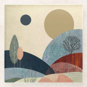 Fantasy Hills Landschaft Glasuntersetzer
