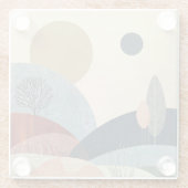 Fantasy Hills Landschaft Glasuntersetzer (Rückseite)