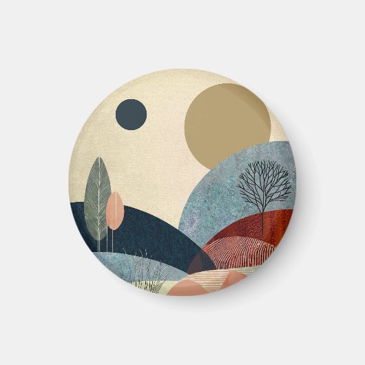 Fantasy Hills Landschaft Magnet (Vorne)