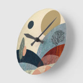 Fantasy Hills Landschaft Runde Wanduhr (Winkel)