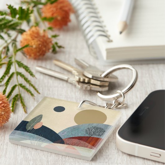 Fantasy Hills Landschaft Schlüsselanhänger (Vorderseite rechts)