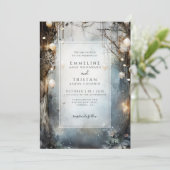 Fantasy Hochzeitseinladung in bezauberndem Wald Einladung (Stehend Vorderseite)
