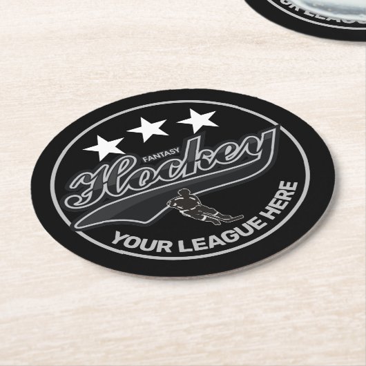 Fantasy Hockey League Runder Pappuntersetzer (Angewinkelt)