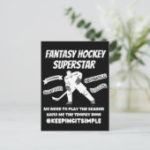 Fantasy Hockey Superstar behalte einfach Postkarte (Stehend Vorderseite)