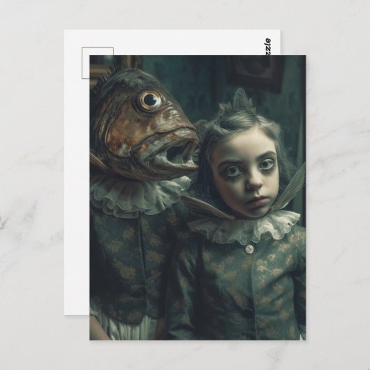 Fantasy Horror Fish Twins Postkarte (Vorne/Hinten)