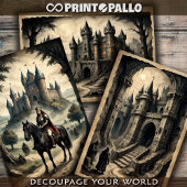 Fantasy Horror mittelalterliche Burg und Königin Geschenkpapier Set