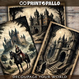 Fantasy Horror mittelalterliche Burg und Königin Geschenkpapier Set