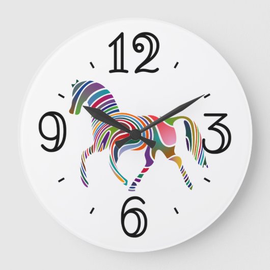 Fantasy Horse Animal Print Große Wanduhr (Vorderseite)