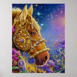 Fantasy Horse mit Edelsteinen und Juwelen Poster