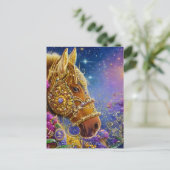 Fantasy Horse mit Edelsteinen und Juwelen Postkart Postkarte (Stehend Vorderseite)