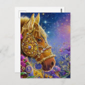 Fantasy Horse mit Edelsteinen und Juwelen Postkart Postkarte (Vorne/Hinten)