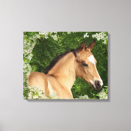 Fantasy Horses: Blume Leinwanddruck (Vorderseite)