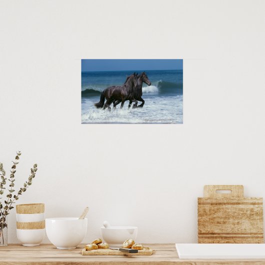Fantasy Horses: Friesians & Sea Poster (Küche)