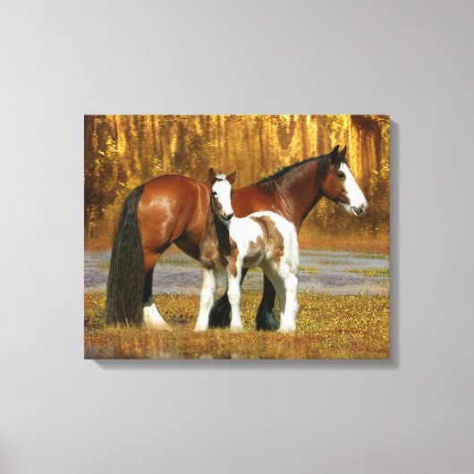 Fantasy Horses: Mare & Foal Leinwanddruck (Vorderseite)