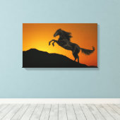 Fantasy Horses: Mountain Sunset Leinwanddruck (Insitu (Holzboden))