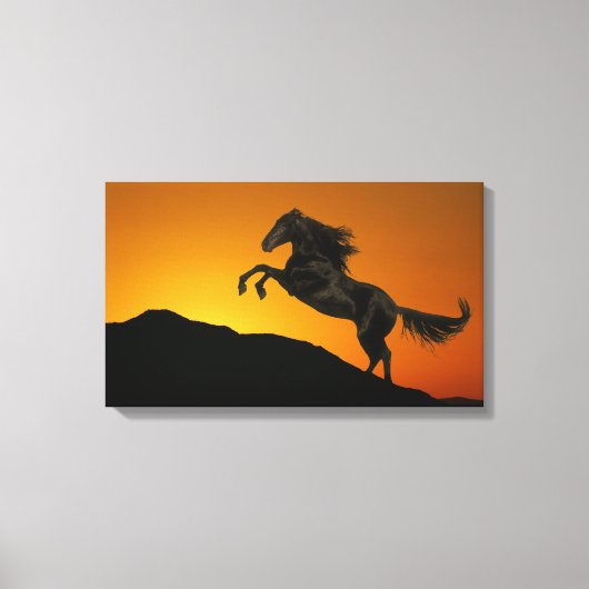Fantasy Horses: Mountain Sunset Leinwanddruck (Vorderseite)