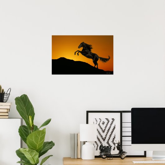 Fantasy Horses: Mountain Sunset Poster (Heimbüro)