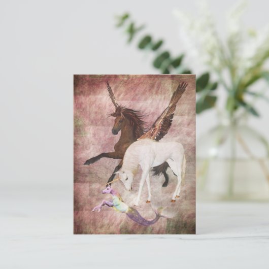 Fantasy Horses Postkarte (Stehend Vorderseite)