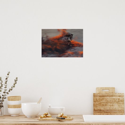Fantasy Horses: Wolken Poster (Küche)