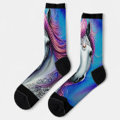 Fantasy Horst, Blue Mauve Pink Mane Silver Lace Socken (Linkes Detail)
