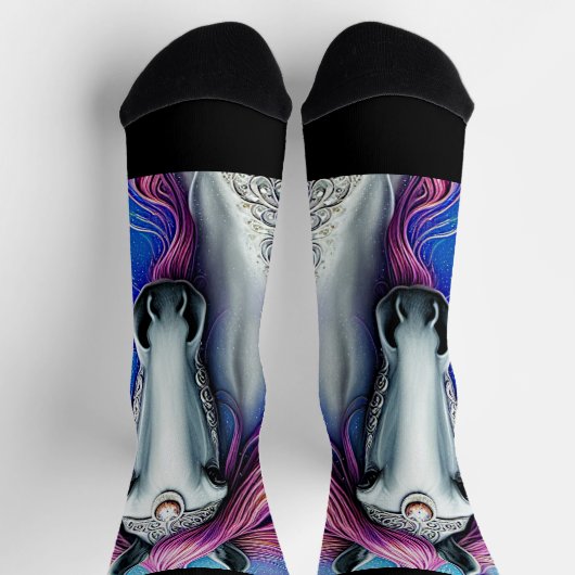 Fantasy Horst, Blue Mauve Pink Mane Silver Lace Socken (Oben)