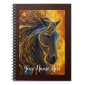 Fantasy Horst in Black & Gold, bearbeitbares Noteb Notizblock (Vorderseite)