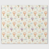 Fantasy Hot Air Ballon Muster Watercolor Design Geschenkpapier (Flach)