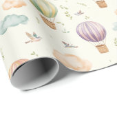 Fantasy Hot Air Ballon Muster Watercolor Design Geschenkpapier (Rolleneckpunkt)