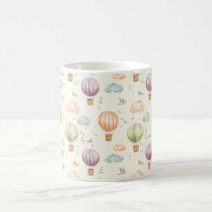 Fantasy Hot Air Ballon Muster Watercolor Design Kaffeetasse