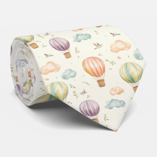 Fantasy Hot Air Ballon Muster Watercolor Design Krawatte