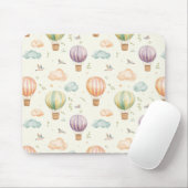 Fantasy Hot Air Ballon Muster Watercolor Design Mousepad (Mit Mouse)