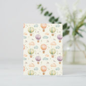 Fantasy Hot Air Ballon Muster Watercolor Design Postkarte (Stehend Vorderseite)