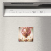 Fantasy Hot Air Ballon Pink Gold Magnet (In Situ (Geschirrspüler))