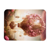 Fantasy Hot Air Ballon Pink Gold Magnet (Horizontal)