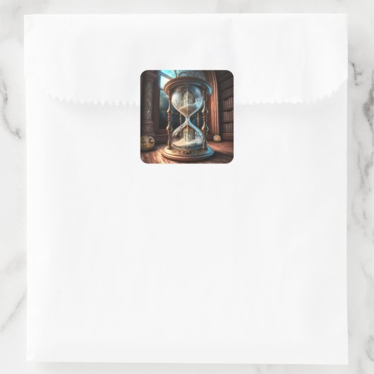 Fantasy Hourglass Quadratischer Aufkleber (Tasche)