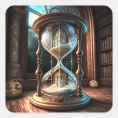 Fantasy Hourglass Quadratischer Aufkleber (Vorderseite)