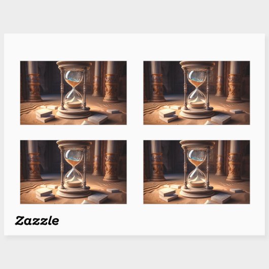 Fantasy Hourglass Rechteckiger Aufkleber (Blatt)