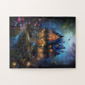 Fantasy House Waldmärchen Zuhause Magie Lichter Puzzle (Horizontal)