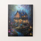 Fantasy House Waldmärchen Zuhause Magie Lichter Puzzle (Vertikal)