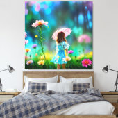 *~ Fantasy Hübsch AP56 Little Girl Riesen-Blume Leinwanddruck (Insitu (Schlafzimmer))
