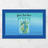 Fantasy Hübsch Aqua Blue Sea Dragon Seaweed Bubble Lebensmitteletikett (Einzelnes Label)