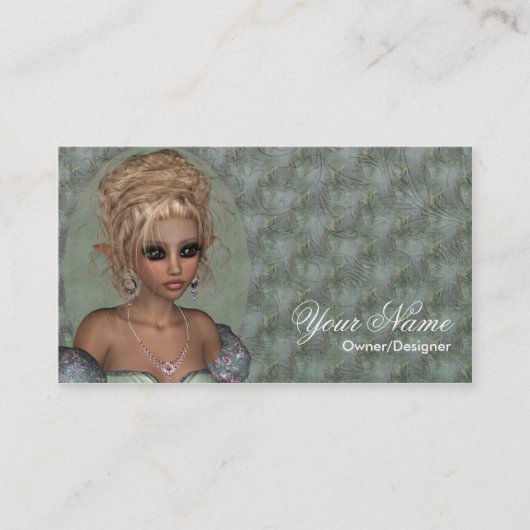 Fantasy Hübsch Blonde Fairy Business Card Visitenkarte (Vorderseite)