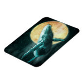 Fantasy Humpback Whale Fliegend zum Mond - Magnet (Linke Seite)