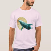 Fantasy Humpback Whale Fliegt zum Mond T - Shirt (Vorderseite)